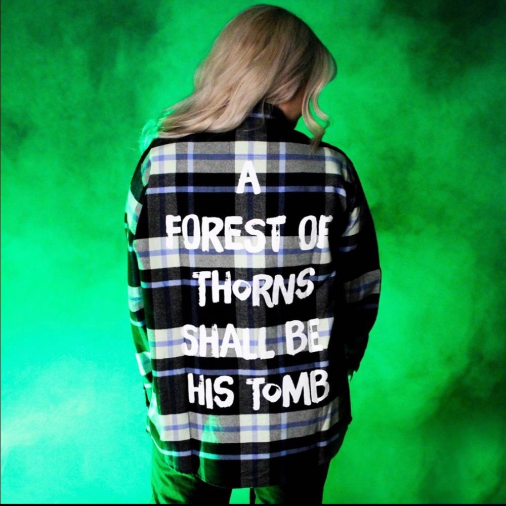 Cakeworthy Maleficent Forest Thorns Sleeping Beauty Flannel Shirt Medium Disney